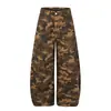 Jeans Americano Retro Workwear Camuflado de Perna Larga para Homens e Mulheres, Novo de Verão Solto Casual Fluido Comprimento Total, Tendência