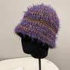 Chapéu de lã de pelúcia personalizado de designer coreano para crianças outono e inverno quente doce legal hyun-a hyun-a estilo misto cor lã frio chapéu