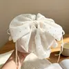 Presilha de Cabelo com Laço de Chiffon Estilo Hepburn para Rabo de Cavalo Presilha de Cabelo Elegante Macia e Fluida Estilo Coreano Acessório de Cabelo