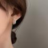 Aretes de botón de doble capa de plata esterlina S925 Fangxing para mujer, aretes irregulares, diseño de nicho moderno, aretes de moda personalizados con incrustaciones de diamantes