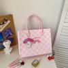 Bolso de fieltro de gran capacidad Kuromi, My Melody y Cinnamoroll, lindo diseño de dibujos animados, para estudiante de primaria, tutoría, estilo lindo