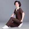Calças de manga curta de verão, conjunto esportivo de duas peças, estilo ocidental, para mulheres de meia-idade