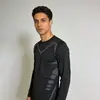 Pronta Entrega Roupas Esportivas Masculinas Corrida Treinamento Esportes ao Ar Livre Secagem Rápida Fitness Azul Treinamento de Futebol Roupas Esportivas de Alta Elasticidade