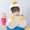 Bufanda de Invierno Nueva para Niños con Gorro Integrado Cálido, Cortavientos y Protección para Orejas para Niños y Niñas, Lindo Gorro Grueso de Felpa con Forro de Lana