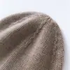 Gorro de lana de cachemir y mezcla de lana hueco y grueso para adulto, gorro de lana tejido informal estilo coreano con borla de alta gama
