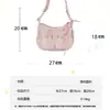 Bolsa Cruzada de Encaje Azul y Blanco a Cuadros Dulce y Fresca con Cordón para Niñas, Bolso de Hombro Versátil para Compras Diarias