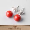 Pendientes de cinabrio al por mayor, aretes de arena morada de mineral crudo para mujer, plata 925, joyería popular, aretes simples retro rojos