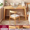 Estantería de Escritorio Mesa Integrada Habitación de Niñas Mesa de Computadora para el Hogar con Cajones Patas de Madera Maciza Pared Mesa de Estudio para Estudiantes