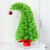 Nuevos Adornos de Árbol de Navidad Verdes Inclinados Diseño de Escena Navideña Serie Grinch Guirnalda Decoraciones de Ratán