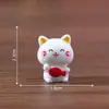 Lindos Gatos de la Fortuna Yuanbao Miniaturas Casa de Muñecas Decoraciones DIY Accesorios Paisaje Micro Coche Escritorio Pequeños Adornos