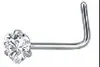 Tachuelas para nariz de acero inoxidable con forma de corazón y estrella más vendidas transfronterizas, barra en S, barra en L, barra curva, joyería para nariz incrustada con diamantes, al por mayor en stock