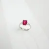Anillo de Rubí de Plata S925 Zhou Hengfu Jewelry Diseño Retro de Moda Temperamento de Alta Gama Anillo de Tendencia Europea y Americana de Lujo Ligero