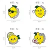 Broche de Fruta Fofo de Desenho Animado Limão Expressão Emblema de Metal Limão Roupas de Crianças Bolsa Estojo de Caneta Acessórios