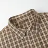 Camisa de Manga Corta a Cuadros Americanos para Hombre Verano Solapa Bolsillo Único Holgada Casual Delgada Camisa Cardigan