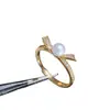 Accesorios DIY Plata de Ley S925 Exquisito Anillo de Perlas con Lazo Dulce Base de Anillo Producto Semiacabado 3-8 mm