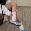 Zapatos Birkenstock estilo japonés Calcetines de línea gruesa Otoño e Invierno Corea del Sur Ins Moda Algodón de doble aguja Calcetín apilado Estilo americano vintage Calcetines largos