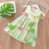 Vestido de Playa de Algodón y Seda Floral de Princesa para Niños 2026 Verano Nuevo Vestido de Tirantes para Bebé Ropa para el Hogar con Aire Acondicionado