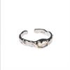 Anillo de moda europeo y americano con piedra lunar para mujer, anillo geométrico ondulado ajustable y abierto que combina con todo, anillo para pareja, dedo índice.