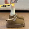 Botas de Nieve de Lana para Mujer, Suela Gruesa, Antideslizantes, Impermeables, Forradas de Felpa, Engrosadas, Zapatos de Algodón Cálidos, Pantuflas de Algodón Cerradas Estilo Birkenstock