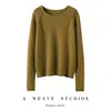 Estilo Novo Outono e Inverno Gola Redonda Blocos de Cor Solto Suéter de Tricô de Caxemira Cor Sólida Suéter Base de Tricô de Caxemira Suéter de Caxemira em Blocos de Cor