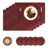 Manteles individuales de seda PU en stock, manteles de mesa de cuero, manteles individuales de hotel, manteles individuales de estilo occidental de doble cara, tapetes termoaislantes, venta al por mayor, impermeables y a prueba de aceite