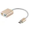 Tarjeta de Sonido Tipo-C Sin Controlador Cable de Conversión Universal para Teléfono Móvil, Escritorio, Portátil, Tableta Tarjeta de Sonido de Auriculares de 3.5mm