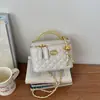 Bolso Caja de Textura Acolchada Estilo Chanel Lujo Ligero, Bolso Cruzado con Cadena de Hombro Moderno y Elegante, Bolso de Mano Versátil de Moda