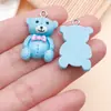 Urso de Gravata Borboleta Desenho Animado Pingente de Resina Multicor Artesanal DIY Chaveiro de Contas Ornamento Acessórios Fabricante Atacado