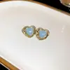 Diseño Único de Nicho Sentido de Alto Grado Lujo Ligero Color Caramelo Chica Amorosa Dulce Linda Forma de Corazón Elegantes Aretes de Moda