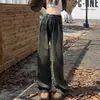 Jeans Grises de Cemento Pierna Ancha para Mujer Primavera 2025 Nuevos Cintura Alta Adelgazantes Plisados Rectos de Piso Pantalones Maillard