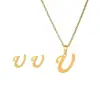 Popular Europeo y Americano Acero Inoxidable 26 Letras Alfabeto Arete Colgante Collar Conjunto Acero de Titanio Joyería Pendientes Joyería
