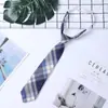 GravataJK Feminina Estilo Japonês Uniforme Camisa Xadrez Acessórios de Uniforme Escolar Pessoas Preguiçosas Grátis Estilo Preppy Gravata para Casal Estudante