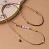 Pingente DIY Tecido à Mão Cordão de Couro Ajustável Pingente Masculino Pingente de Jade Pingente de Jade Cordão para Clavícula Corrente de Suéter Feminino