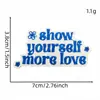 Energia Positiva Frase Curta em Inglês Patch de Tecido Patch Bordado Azul Patch Emblema para Passar Decoração Bordada Acessórios para Roupas e Malas