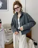Chaqueta corta de trabajo diagonal con cuello alto y botones para mujer, nueva estilo coreano primavera/otoño 2026, chaqueta con cremallera holgada para mujeres petite