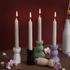 Suporte de Vela Geométrico Semicírculo de Resina de Cristal DIY Papoula Decoração de Jantar à Luz de Velas Gesso Molde de Silicone
