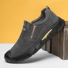 Zapatos de Hombre de Suela Blanda Otoño Nuevo Corte Bajo Zapatos de Seguridad Laboral Zapatos de Trabajo Resistentes al Desgaste de Moda para Hombre Zapatos Casuales Combinables Negros