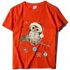 Camiseta navideña de manga corta para mujer talla europea camiseta con estampado de búho navideño cuello redondo manga corta navideña al por mayor