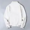 Jaqueta Jeans Branca Nova de Primavera e Outono Roupas Masculinas Moda Coreana Casual Roupa de Trabalho Jaqueta Jeans Masculina