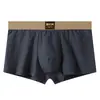 Cueca masculina Huajielong de cor sólida texturizada, cintura média simples, tamanho grande, boxer respirável masculino, disponível para atacado e dropshipping