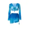 Bikini de Nuevo Estilo 2026 para Mujer, Conjunto de Cuatro Piezas para Vacaciones en la Costa, Traje de Baño Conservador de Dos Piezas para Aguas Termales