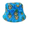 Chapéu de Pescador Estampado Transfronteiriço, Reversível, Unissex, Chapéu para Proteção Solar ao Ar Livre, Chapéu Bucket Tendência e Estiloso para Sol
