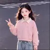 Conjunto de Chicas 2026 Estilo Universitario Top con Cuello Polo Jeans con Lazo Conjunto de Dos Piezas de Moda Tendencia