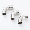 Codo Sanitario de Acero Inoxidable 304/316L de 90 Grados Extendido con Pulido Interno y Externo para Conexión de Tubería