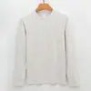 Camiseta de Manga Longa de Modal Luxuosa, Algodão de Xinjiang Seda Ecológica, Gola Redonda Pequena, Primavera e Outono, Camiseta Casual Antiamassado, Camiseta Básica Masculina