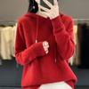 Moletom de Tricô com Capuz para Mulheres 2024 Outono Novo Estilo Ins Clássico Emagrecedor Look Rombo Casual Tricô Malha para Mulheres