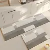 Tapete de Cozinha de Terra de Diatomáceas Estilo Wabi-Sabi de Alta Qualidade, Absorvente de Água, Antiderrapante, Resistente a Manchas, Resistente ao Desgaste, Tapete Longo para Sala de Jantar, Em Estoque para Atacado
