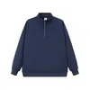 Sudadera con cuello alto y media cremallera, holgada, casual y cómoda, ropa de grupo del mismo estilo para hombres y mujeres, camisa cultural con logo bordado imprimible