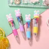 Mini Caneta Esferográfica de Quatro Cores Coreana Fofa Estilo Ins Desenho Animado Adorável Colorida Retrátil Prêmio Presente para Estudante