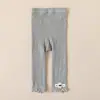 2026 Leggings de Algodão Penteado para Meninas Outono Mais Vendidos Estampa Montanha e Rio Borda com Babados Meia-calça Infantil Desenho Animado Atacado